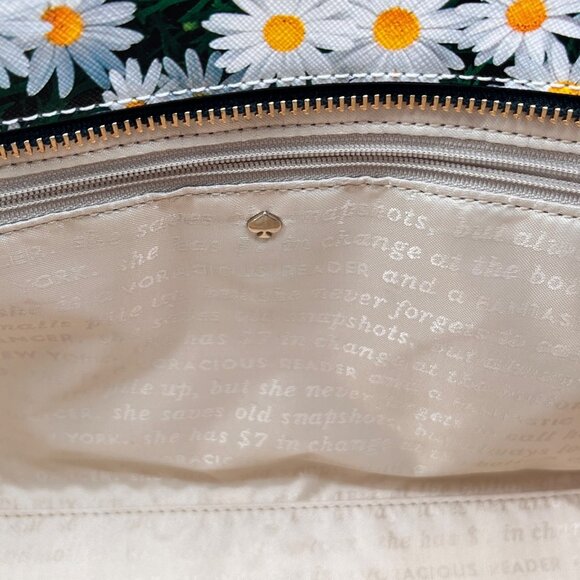Kate Spade Cedar Street Daisy Tote Green Floral Leather Zip Closure & Wallet - Picture 8 of 16
